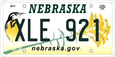 NE license plate XLE921