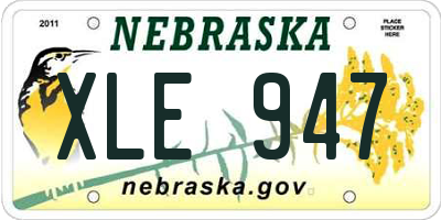 NE license plate XLE947