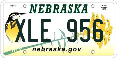 NE license plate XLE956