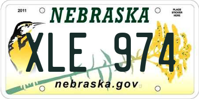 NE license plate XLE974