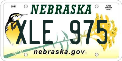 NE license plate XLE975
