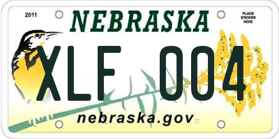 NE license plate XLF004