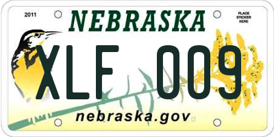 NE license plate XLF009