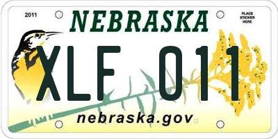 NE license plate XLF011