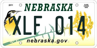 NE license plate XLF014