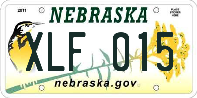 NE license plate XLF015