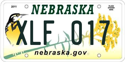 NE license plate XLF017