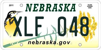 NE license plate XLF048