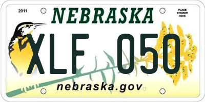 NE license plate XLF050