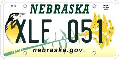 NE license plate XLF051