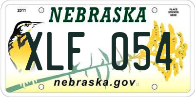 NE license plate XLF054