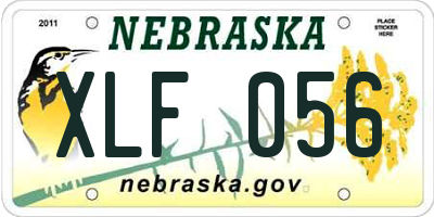 NE license plate XLF056