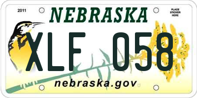 NE license plate XLF058