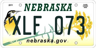 NE license plate XLF073