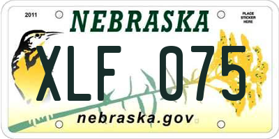 NE license plate XLF075
