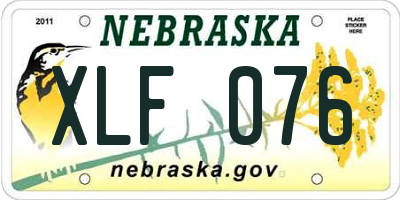 NE license plate XLF076