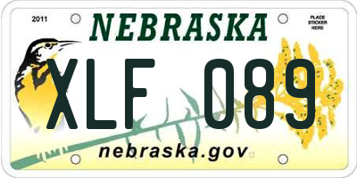 NE license plate XLF089