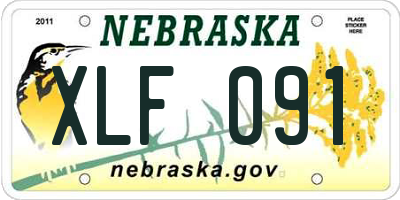 NE license plate XLF091
