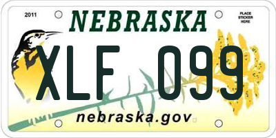 NE license plate XLF099