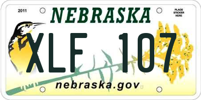 NE license plate XLF107