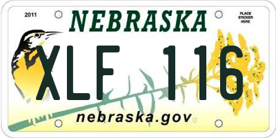 NE license plate XLF116