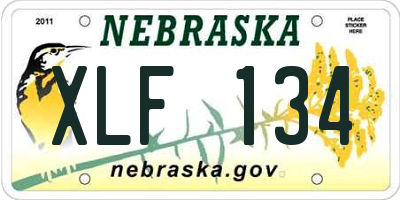 NE license plate XLF134