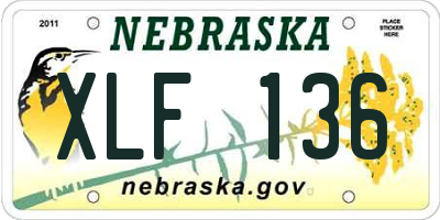 NE license plate XLF136