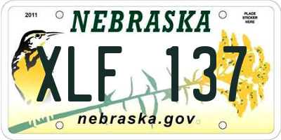 NE license plate XLF137