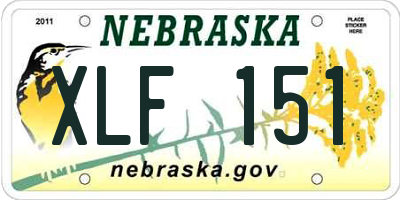 NE license plate XLF151