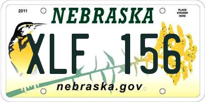 NE license plate XLF156