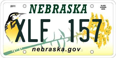 NE license plate XLF157
