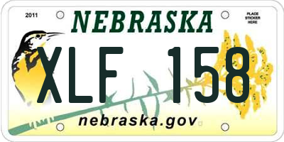 NE license plate XLF158