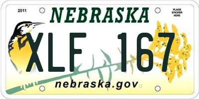 NE license plate XLF167
