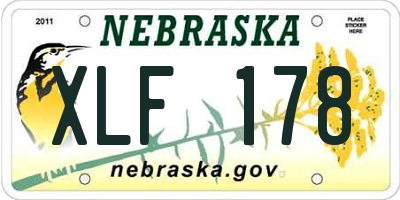 NE license plate XLF178