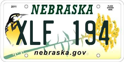 NE license plate XLF194