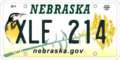 NE license plate XLF214