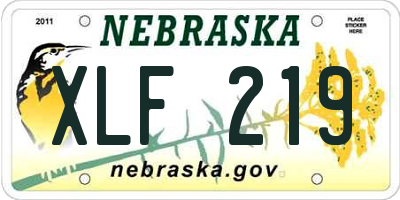 NE license plate XLF219