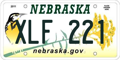 NE license plate XLF221