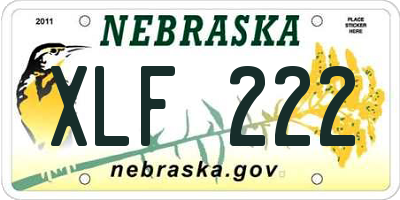 NE license plate XLF222
