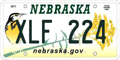 NE license plate XLF224