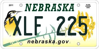 NE license plate XLF225