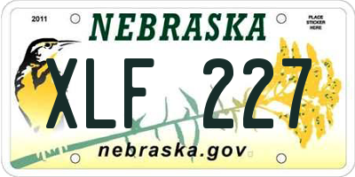 NE license plate XLF227