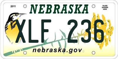 NE license plate XLF236