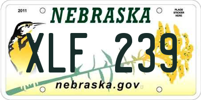 NE license plate XLF239