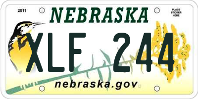 NE license plate XLF244