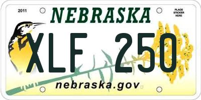 NE license plate XLF250