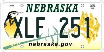 NE license plate XLF251