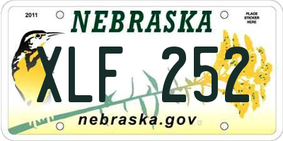 NE license plate XLF252
