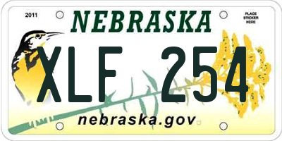 NE license plate XLF254