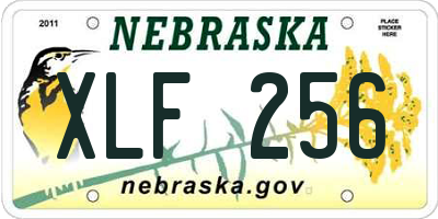 NE license plate XLF256